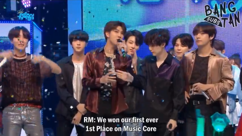 K-POP・アジア BTS 180609 Music Core - 1st Place — BTS-TRANS/BANGTANSUBS